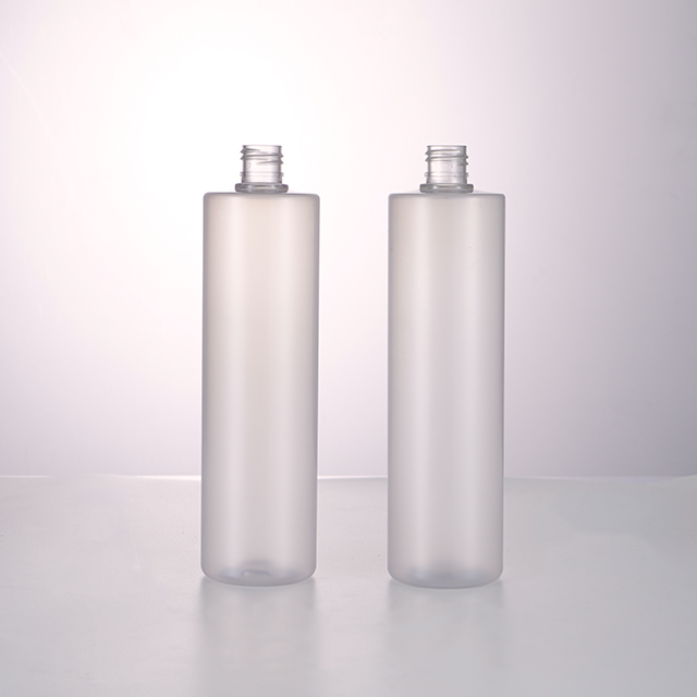 PET bottle with frosted glass appearance